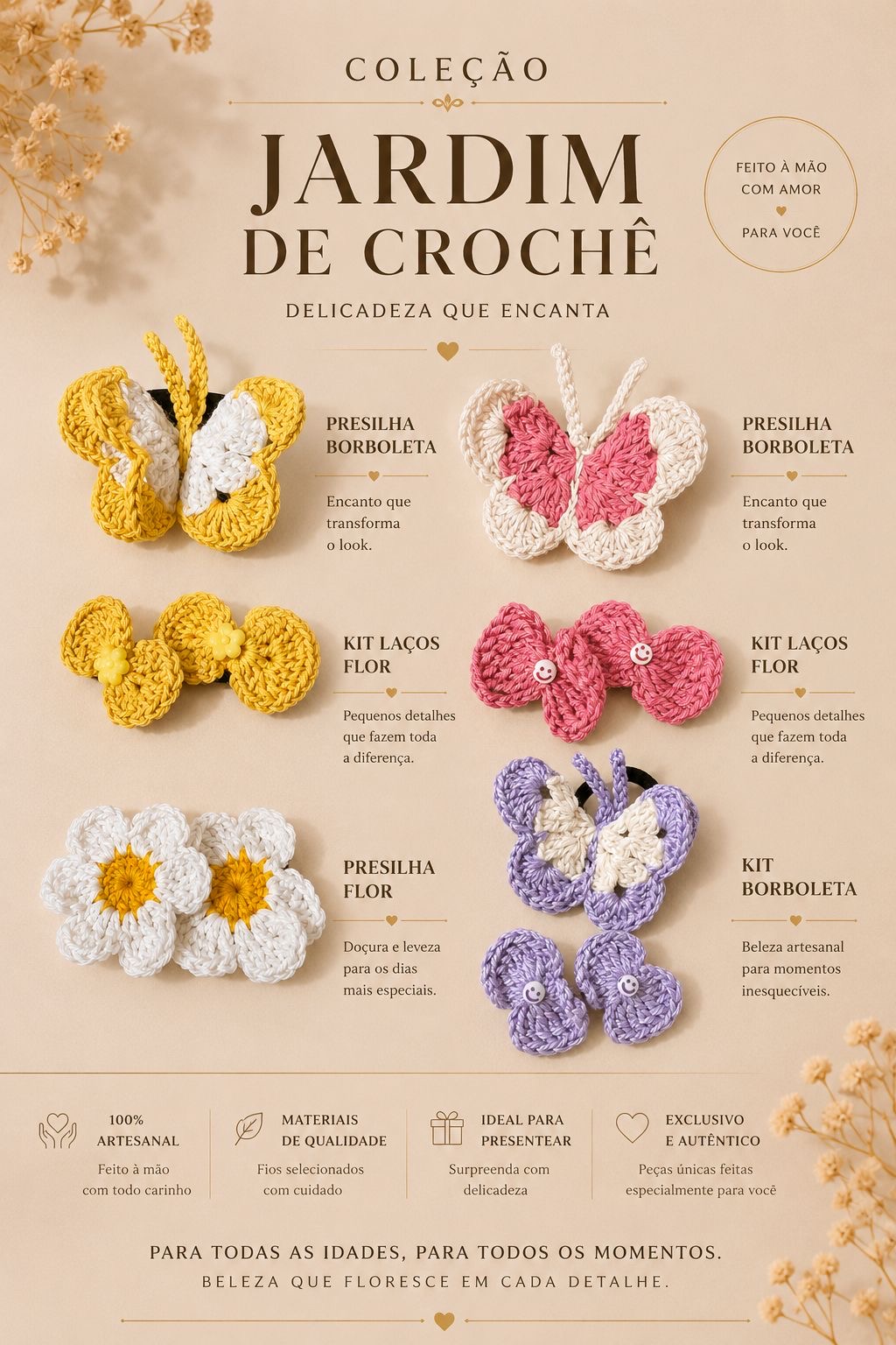 Folheto da coleção Jardim de Crochê da Mônica Andrade